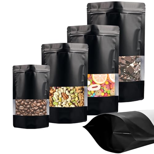 50 Stück Mylar Bags, Wiederverschließbare Mylar Beutel mit Fenster, Reißverschluss Selbstdicht, Standbodenbeutel für Aufbewahrung und Verpackung – Geruchssicher Matte Aluminiumfolie Verpackung Tasche 50 Stück Mylar Bags, Wiederverschließbare Mylar Beutel mit Fenster, Reißverschluss Selbstdicht, Standbodenbeutel für Aufbewahrung und Verpackung – Geruchssicher Matte Aluminiumfolie Verpackung Tasche von Meet You