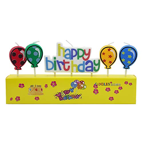 Geburtstagskerze,Happy Birthday Alphabet Kerzen 5 stück Ballon Kerzen Kit für Kinder und Erwachsene Geburtstag, Hochzeit Party Dekoration von Meet-shop
