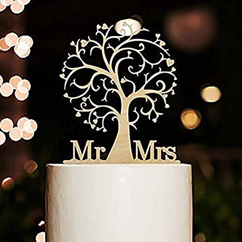 Mr & Mrs Cake Toppers,Hochzeit Kuchen Topper Holz Tortentopper Party Hochzeitsgeschenk Jahrestag Kuchen Dekoration von Meet-shop