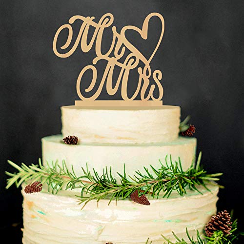 Mr & Mrs Cake Toppers,Hochzeit Kuchen Topper Holz Tortentopper Party Hochzeitsgeschenk Jahrestag Kuchen Dekoration von Meet-shop