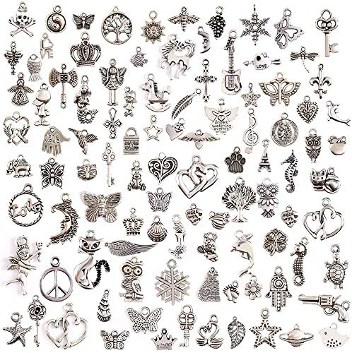 Tibetischen Silber Charms Anhänger,DIY Basteln Charms Anhänger 100 Stück Antik Silber Mixed Charms Anhänger für DIY Baumeln Ohrringe Halskette Armband Machen Tibetischen Silber Charms Anhänger,DIY Basteln Charms Anhänger 100 Stück Antik Silber Mixed Charms Anhänger für DIY Baumeln Ohrringe Halskette Armband Machen von Meet-shop