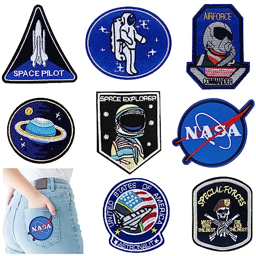 Meetlight NASA patch zum aufbügeln,NASA aufnäher bügelflicken kinder Aufbügeln für Jacken, Jeans, Rucksäcke, Kleidung von Meetlight