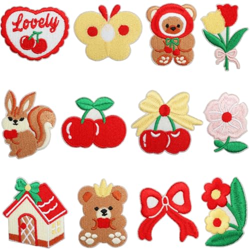 Meetlight Little Bear Aufnäher zum Aufbügeln für Kinder, bestickt, Eichhörnchen, Aufkleber, Applikation für Rucksäcke, Jeans, Jacken, DIY Handwerk von Meetlight