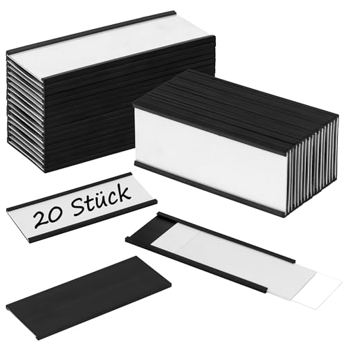 Meetory Etiketten Magnetisch 100mm x 40mm, 20 Stück C-Profil Etikettenträger, Magnetschilder mit Papiereinlage und Schutzfolie, Namensschilder Magnet für Metallregal, Schließfach und Whiteboard Meetory Etiketten Magnetisch 100mm x 40mm, 20 Stück C-Profil Etikettenträger, Magnetschilder mit Papiereinlage und Schutzfolie, Namensschilder Magnet für Metallregal, Schließfach und Whiteboard von Meetory
