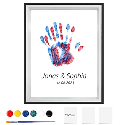 Meetory Premium Bilderrahmen Schwarz Bilderrahmen Holz 27 * 22cm | Bilderrahmen DIN A4 mit Blatt Papier(3 STK+Farben und Pinsel, DIY Handabdruck Kreation Meetory Premium Bilderrahmen Schwarz Bilderrahmen Holz 27 * 22cm | Bilderrahmen DIN A4 mit Blatt Papier(3 STK+Farben und Pinsel, DIY Handabdruck Kreation von Meetory