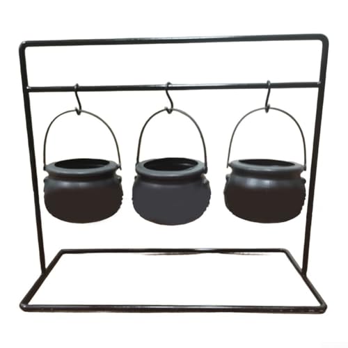Rostbeständiges Halloween-Hängekessel-Set mit Gestell, funktionaler Hexentopf, Süßigkeitenschalen für drinnen und draußen (3) von MeevrgR