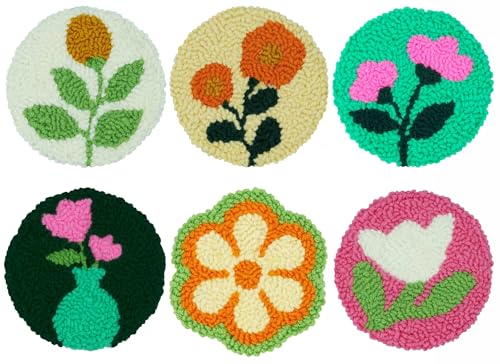 Mefatus Stanznadel-Set für Anfänger, Erwachsene, Kinder, einfaches Stanznadel-Stickset, Werkzeug, Einfädler, Stoffreifen, Garn, Teppich, Tufting, Untersetzer, Kunst und Handwerk von Mefatus
