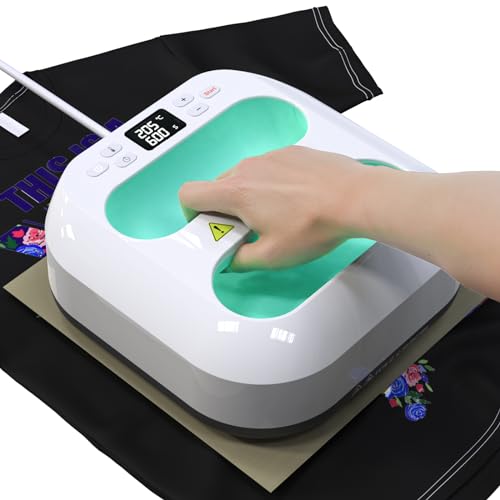 Mefine Transferpresse Plotter 22.8cmx22.8cm/9"x9" Heizpresse Tragbare T-Shirt Plotter Maschine con Zeitmesser, Schnelles Aufheizen&Automatische Abschaltung DIY Buigelpresse fur Kleidung und Taschen von Mefine