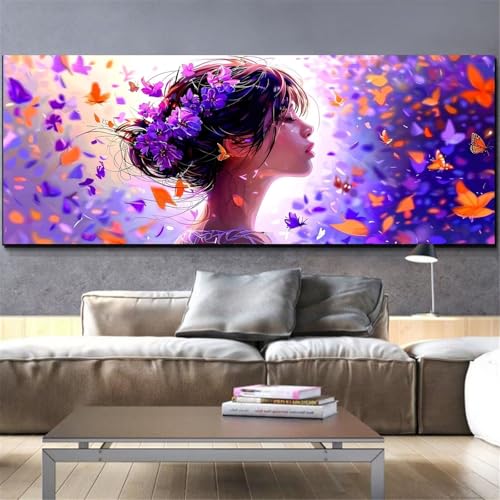 Mefooge Diamond Painting Blumen Diamond Painting Erwachsene Groß 40x120cm Mädchen Diamant Malerei Malen Nach Zahlen Full Drill Crystal Art Stickerei Malerei Kits für Home Dekor Geschenke L326 von Mefooge