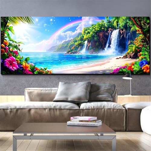 Mefooge Diamond Painting Erwachsene Groß 40x80cm Diamond Painting Wasserfall 5D DIY Malen Nach Zahlen Landschaft Crystal Art Kits Diamant Painting Bilder Home Wand Dekor Geschenke L258 von Mefooge