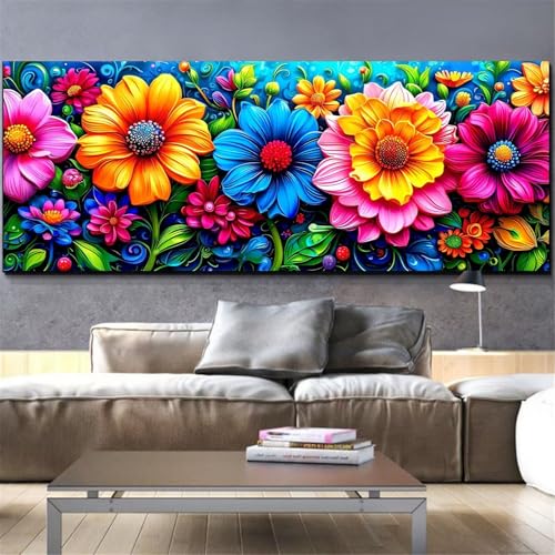 Mefooge Diamond Painting Erwachsene Groß 50x100cm Diamond Painting Blumen 5D DIY Malen Nach Zahlen Farbe Crystal Art Kits Diamant Painting Bilder Home Wand Dekor Geschenke L363 von Mefooge