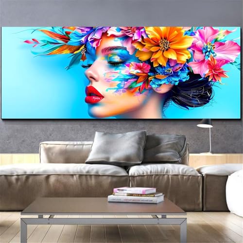Mefooge Diamond Painting Erwachsene Groß 70x140cm Diamond Painting Blumen 5D DIY Malen Nach Zahlen Mädchen Crystal Art Kits Diamant Painting Bilder Home Wand Dekor Geschenke L261 von Mefooge