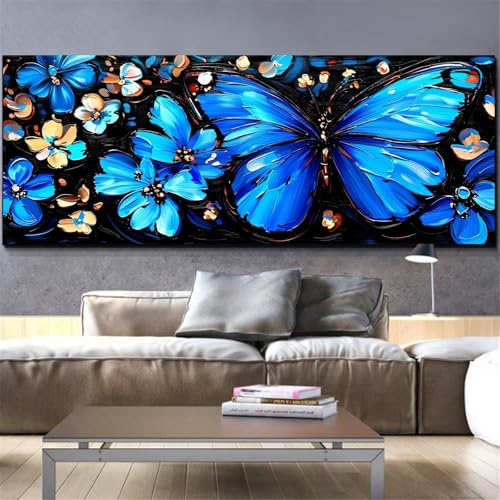Mefooge Diamond Painting Erwachsene Groß 80x160cm Diamond Painting Schmetterling 5D DIY Malen Nach Zahlen Blumen Crystal Art Kits Diamant Painting Bilder Home Wand Dekor Geschenke L246 von Mefooge