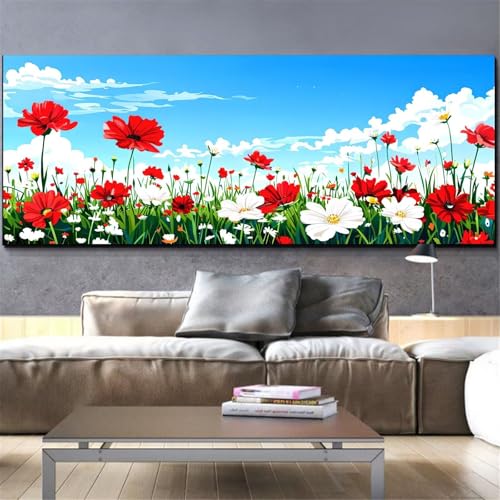 Mefooge Diamond Painting Erwachsene Groß 90x180cm Diamond Painting Blumen 5D DIY Malen Nach Zahlen Landschaft Crystal Art Kits Diamant Painting Bilder Home Wand Dekor Geschenke L354 von Mefooge