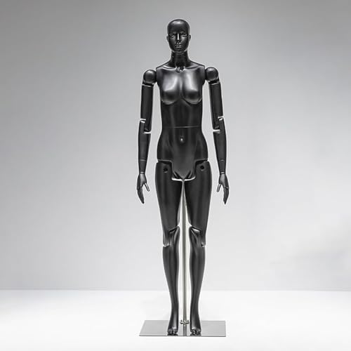 MegLob Flexibler Männlicher/Weiblicher Schaufensterpuppen Torso, Möglicher Schaufensterpuppen Torso Für Display, Schaufensterpuppen -Torso -Kleiderform Für Designstudio,Female Black von MegLob
