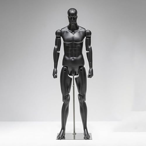 MegLob Flexibler Männlicher/Weiblicher Schaufensterpuppen Torso, Möglicher Schaufensterpuppen Torso Für Display, Schaufensterpuppen -Torso -Kleiderform Für Designstudio,Male Black von MegLob