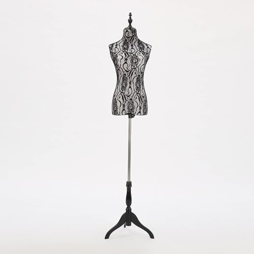 MegLob Weiblicher Schaufensterpuppen-Torso, Näh-Schaufensterpuppen-Torso Für Modedesign-Studio, Schneiderpuppen-Torso, Weibliches Gliederpuppen-Modell Zum Anstecken,Black lace MegLob Weiblicher Schaufensterpuppen-Torso, Näh-Schaufensterpuppen-Torso Für Modedesign-Studio, Schneiderpuppen-Torso, Weibliches Gliederpuppen-Modell Zum Anstecken,Black lace von MegLob