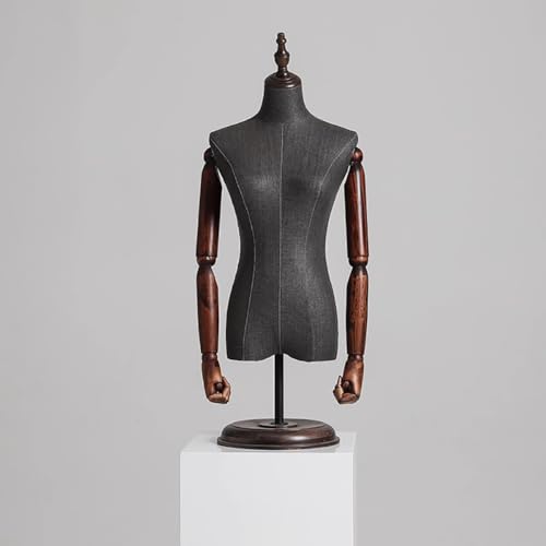 MegLob Weiblicher Schaufensterpuppenkörper, Ansteckbarer Schaufensterpuppenkörperständer Zur Kleiderpräsentation, Weiblicher Näh-Schaufensterpuppentorso Für Designer,Countertop with arms von MegLob