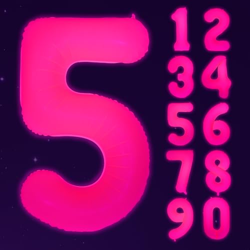 Mega-L Glow in The Dark Party Supplies, 40 Zoll Riesige Fuchsia 5 Zahlenballons für Geburtstag Nylon Fluoreszierende Zahl 0-9 für Geburtstagsfeier Dekorationen Mega-L Glow in The Dark Party Supplies, 40 Zoll Riesige Fuchsia 5 Zahlenballons für Geburtstag Nylon Fluoreszierende Zahl 0-9 für Geburtstagsfeier Dekorationen von Mega-Loopolis