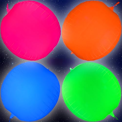 Mega-L Partyzubehör, leuchtet im Dunkeln, runde Neon-Luftballons für leuchtende Partybögen, Girlanden, leuchten unter Schwarzlichtern, verwendet für Neon-Party-Dekorationen, 80er-Jahre-Party von Mega-Loopolis