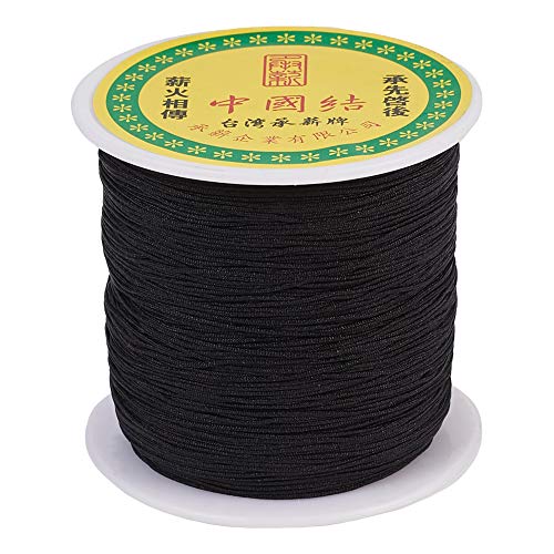 127 Meter schwarze Nylon-Perlenschnur, 0,5 mm, chinesische Knotenschnur, geflochtene Nylonfadendrähte für Kumihimo, Knoten, Wickeln, Perlen, Makramee, Armband, Schmuckherstellung 127 Meter schwarze Nylon-Perlenschnur, 0,5 mm, chinesische Knotenschnur, geflochtene Nylonfadendrähte für Kumihimo, Knoten, Wickeln, Perlen, Makramee, Armband, Schmuckherstellung von Mega Pet