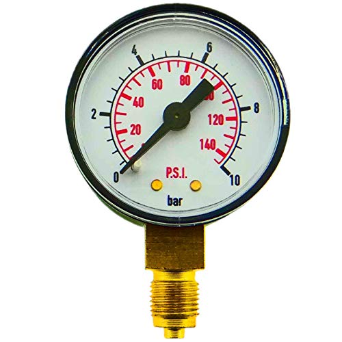Manometer Ø ca. 63mm - 0 bis 10 Bar - Anschluss Außengewinde G 1/8" Zoll AG für Druckluft Pneumatik Manometer Ø ca. 63mm - 0 bis 10 Bar - Anschluss Außengewinde G 1/8" Zoll AG für Druckluft Pneumatik von MegaHaustechnik