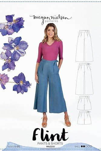 Megan Nielsen Damen-Schnittmuster 2210 Flint zugeschnitten Hose & Shorts von Megan Nielsen