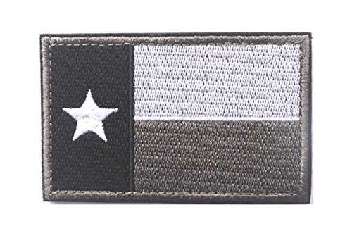 Texas State Flag Moral Tactical Embroidered Patch Black von Mehool