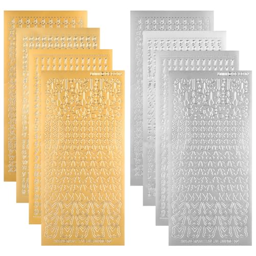 8 Blatt Wachsbuchstaben für Kerzen Gold und Silber, Wachsplatten für Kerzen, Buchstaben Kerzenaufkleber Stickers für Taufkerze Selber Machen Set, Hochzeit Taufe Konfirmation Kommunionkerze von MeiHongJiaYe