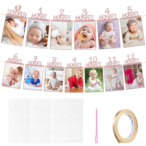 Foto Banner 1. Geburtstag für 1 bis 12 Monate Baby Fotogirlande. Geburtstagsdeko 1 Jahr, Hängende Geburtstagsdeko Foto Girlande Wanddekoration für Kommunion Erster Geburtstag Mädchen Jungen (Rosegold) Foto Banner 1. Geburtstag für 1 bis 12 Monate Baby Fotogirlande. Geburtstagsdeko 1 Jahr, Hängende Geburtstagsdeko Foto Girlande Wanddekoration für Kommunion Erster Geburtstag Mädchen Jungen (Rosegold) von MeiHongJiaYe