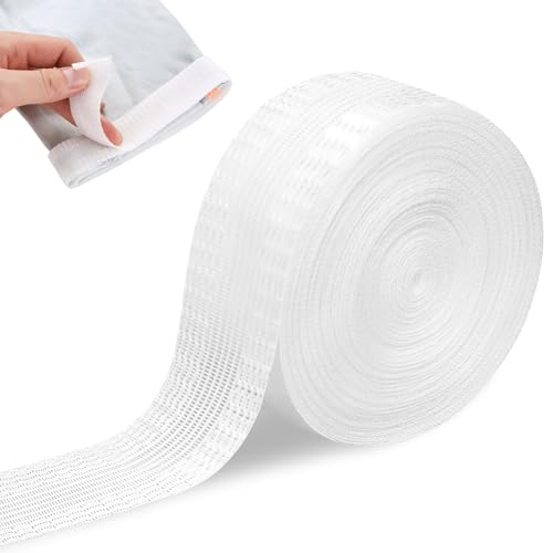 Saumband zum Aufbügeln Waschfest, 10 Meter x 25mm Bügelband für Vorhänge, Stoffklebeband Nahtband zum Aufbügeln Selbstklebend zum Gardinen Kürzen Ohne Nähen Kleidung Hosen Stoffe(Weiß) von MeiHongJiaYe