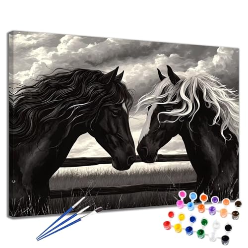 Malen Nach Zahlen Erwachsene Tier Malen Nach Zahlen Tier Groß Format 70x90 cm Handgemalt Ölgemälde, DIY Paint by Numbers Kit 3-Pinseln und Acrylfarbe, Kreativ Bastelset Als Geschenk für Frauen 2W-194 von Meiaiao
