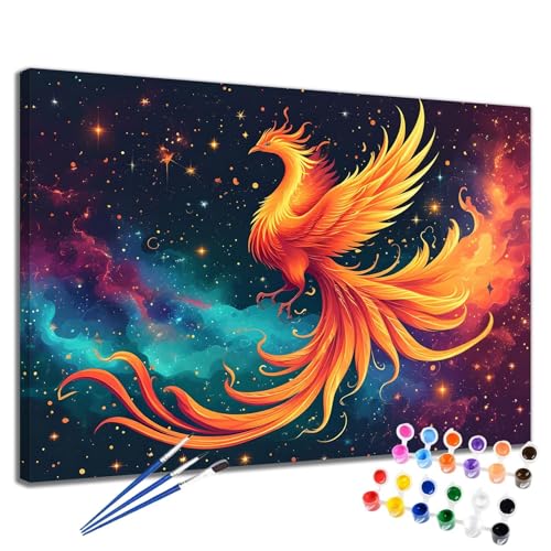 Malen Nach Zahlen Erwachsene Traum Malen Nach Zahlen Phönix Groß Format 50x65 cm Handgemalt Ölgemälde, DIY Paint by Numbers Kit Pinseln und Acrylfarbe, Kreativ Bastelset Als Geschenk für Frauen 2W-279 von Meiaiao