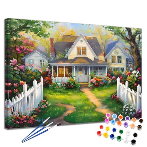 Malen Nach Zahlen Landschaft Malen Nach Zahlen Kinder ab 7 8 9 10 Jahre Mädchen Zimmer 80x100 cm, Paint by Numbers Adult Leinwand Kunst Kreativ Kit, DIY Handgemalt Ölgemälde Home Decor Geschenk 2W-298 von Meiaiao