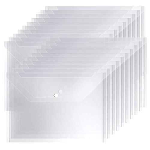 20 Stück Dokumententaschen A4, Meigoss Dokumentenmappe A4 Transparent mit Druckknopf, Klarsichthüllen A4 für Papier, Quittungen, Hausaufgaben, Schulbüro, Dokument Organisieren 20 Stück Dokumententaschen A4, Meigoss Dokumentenmappe A4 Transparent mit Druckknopf, Klarsichthüllen A4 für Papier, Quittungen, Hausaufgaben, Schulbüro, Dokument Organisieren von Meigoss