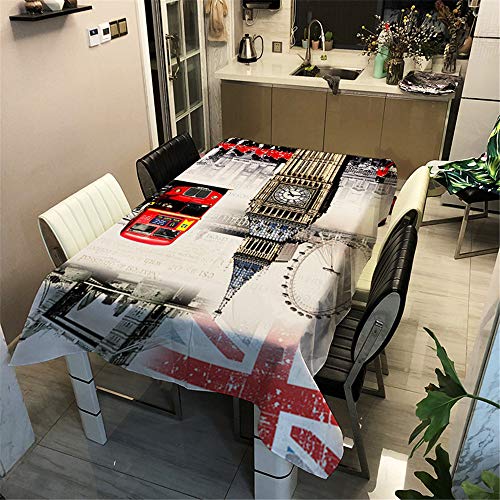 Mateju Tischdecke Abwaschbar, Furnily Rechteck Dekoration Wasserdicht Fleckschutz Ölfest Polyester, Pflegeleicht Deko Mehrzweck Farbe & Größe Wählbar, UK London Frankreich Eiffelturm (H,100 * 140cm) Mateju Tischdecke Abwaschbar, Furnily Rechteck Dekoration Wasserdicht Fleckschutz Ölfest Polyester, Pflegeleicht Deko Mehrzweck Farbe & Größe Wählbar, UK London Frankreich Eiffelturm (H,100 * 140cm) von Meiju