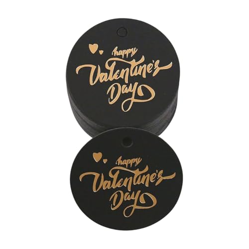 100 Stück Valentinstag hängende Anhänger Herz/runde Papieretiketten zum Verpacken von Liebesbotschaftskarten von Meiliyizu