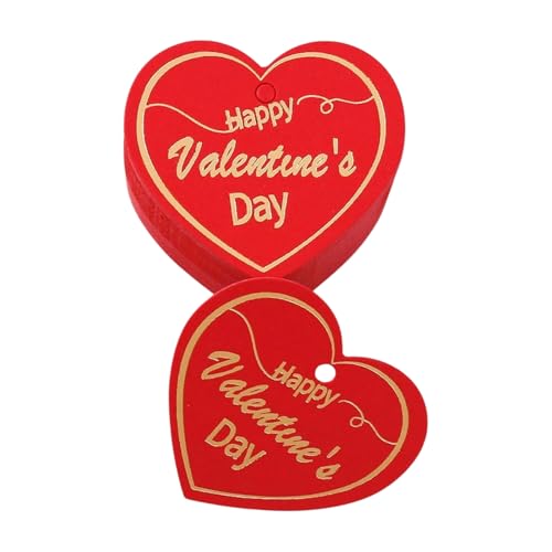100 Stück Valentinstag hängende Anhänger Herz/runde Papieretiketten zum Verpacken von Liebesbotschaftskarten von Meiliyizu