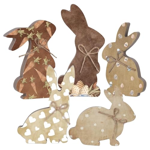5 Stück Holzkaninchen Tischornament Holzschild für Frühlingsfest, abgestuftes Tablett, Dekoration, Urlaub, Party, Tafelaufsätze 5 Stück Holzkaninchen Tischornament Holzschild für Frühlingsfest, abgestuftes Tablett, Dekoration, Urlaub, Party, Tafelaufsätze von Meiliyizu