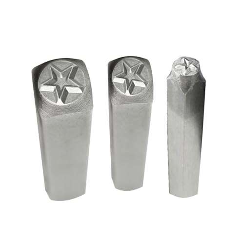6-teiliges vielseitiges sternförmiges Metallstempel-Set, Karbonstahl, Stanzwerkzeuge für Hobbyisten, Leder- und Holzprägezubehör von Meiliyizu