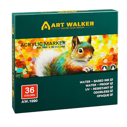Acryl-Marker mit Doppelspitze, 12/24/36 Farben auf Wasserbasis, für Scrapbooking, Tagebuch, Kalender, Planer, Kartenherstellung, schnell trocknende Tinten Acryl-Marker mit Doppelspitze, 12/24/36 Farben auf Wasserbasis, für Scrapbooking, Tagebuch, Kalender, Planer, Kartenherstellung, schnell trocknende Tinten von Meiliyizu