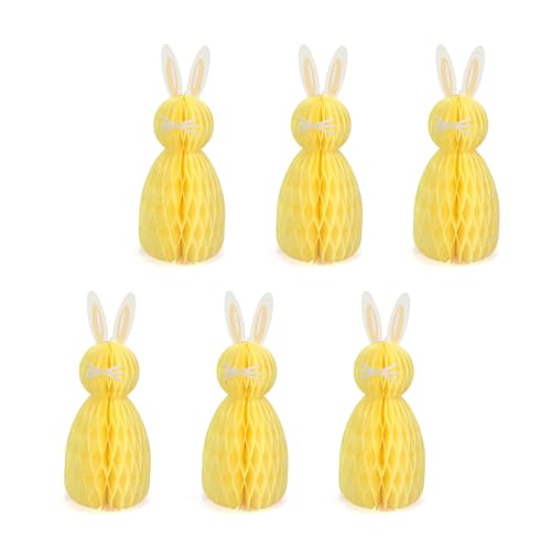 Meiliyizu 6 x Wabenförmige Oster-Hängedekorationen, 3D-Hasen-Mittelstücke, modisches Accessoire für Party und Tischdekoration Meiliyizu 6 x Wabenförmige Oster-Hängedekorationen, 3D-Hasen-Mittelstücke, modisches Accessoire für Party und Tischdekoration von Meiliyizu