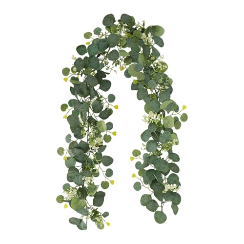 Meiliyizu Dekoratives 180 cm Eukalyptus-Ranken-Zubehör mit 60 Blumen für Festivals und den täglichen Gebrauch von Meiliyizu