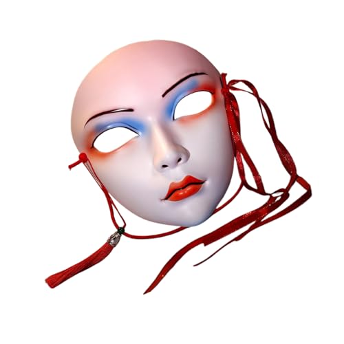 Meiliyizu Handbemaltes Halloween-Kostüm, Maskerade, Vollgesicht, für Damen, Maskerade, Bühnenspiel, Themenpartys von Meiliyizu