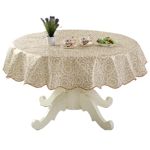 Meiliyizu Pflegeleichte, runde PVC-Tischdecke mit buntem Blumendesign, öl- und wasserfest, Tischdecke für verschiedene Anlässe Meiliyizu Pflegeleichte, runde PVC-Tischdecke mit buntem Blumendesign, öl- und wasserfest, Tischdecke für verschiedene Anlässe von Meiliyizu
