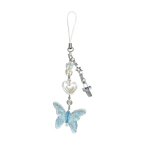 Meiliyizu Schmetterlings-Handyanhänger, eleganter Schmetterlings-Anhänger, Schlüsselanhänger, Perlen, Telefon, Anti-Verlust-Kette, Schmuck, niedliche Handy- oder Taschendekoration Meiliyizu Schmetterlings-Handyanhänger, eleganter Schmetterlings-Anhänger, Schlüsselanhänger, Perlen, Telefon, Anti-Verlust-Kette, Schmuck, niedliche Handy- oder Taschendekoration von Meiliyizu