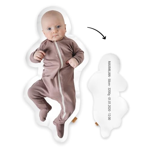 Mein Babykissen Personalisiertes Geburtskissen Fotokissen zur Geburt 1:1 Maßstab mit Gewicht | Mit Namen für Neugeborene | Erinnerungen in Originalgröße Jungen Mädchen | Geschenk zur Taufe Mein Babykissen Personalisiertes Geburtskissen Fotokissen zur Geburt 1:1 Maßstab mit Gewicht | Mit Namen für Neugeborene | Erinnerungen in Originalgröße Jungen Mädchen | Geschenk zur Taufe von Mein Babykissen