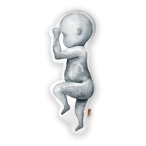 Mein Babykissen Personalisiertes Geburtskissen Watercolor One zur Geburt 1:1 Maßstab mit Gewicht | Mit Namen für Neugeborene | Erinnerungen in Originalgröße Jungen Mädchen | Geschenk zur Taufe von Mein Babykissen