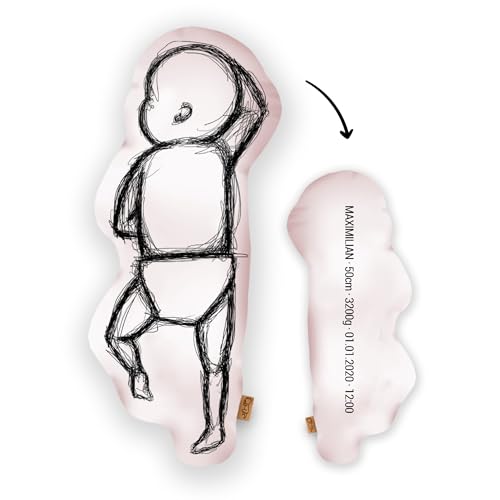 Mein Babykissen Personalisiertes Geburtskissen zur Geburt im 1:1 Maßstab | Mit Namen für Neugeborene | Erinnerungen in Originalgröße Jungen Mädchen (Dusty Rose, 1:1 Maßstab mit Gewicht, Scribble Two) Mein Babykissen Personalisiertes Geburtskissen zur Geburt im 1:1 Maßstab | Mit Namen für Neugeborene | Erinnerungen in Originalgröße Jungen Mädchen (Dusty Rose, 1:1 Maßstab mit Gewicht, Scribble Two) von Mein Babykissen