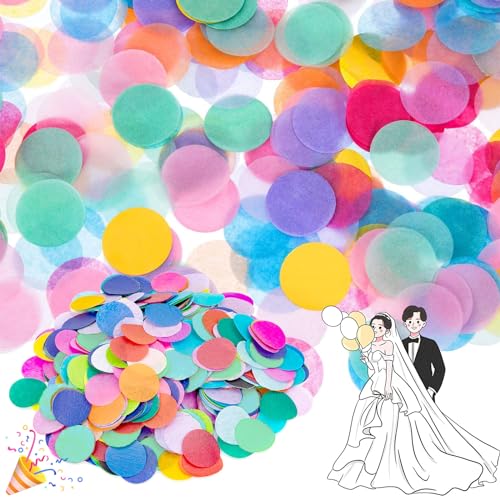 Mein HERZ Konfetti, 10000 Stück Bunt, Hochzeit & Geburtstag, 2.5 cm Runde Confetti, Seidenpapier von Mein HERZ